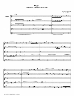 Prelude 04 from Well-Tempered Clavier, Book 1 (Clarinet Quintet)