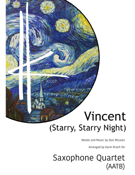 Vincent (Starry, Starry Night) for Saxophone Quartet (AATB) image number null