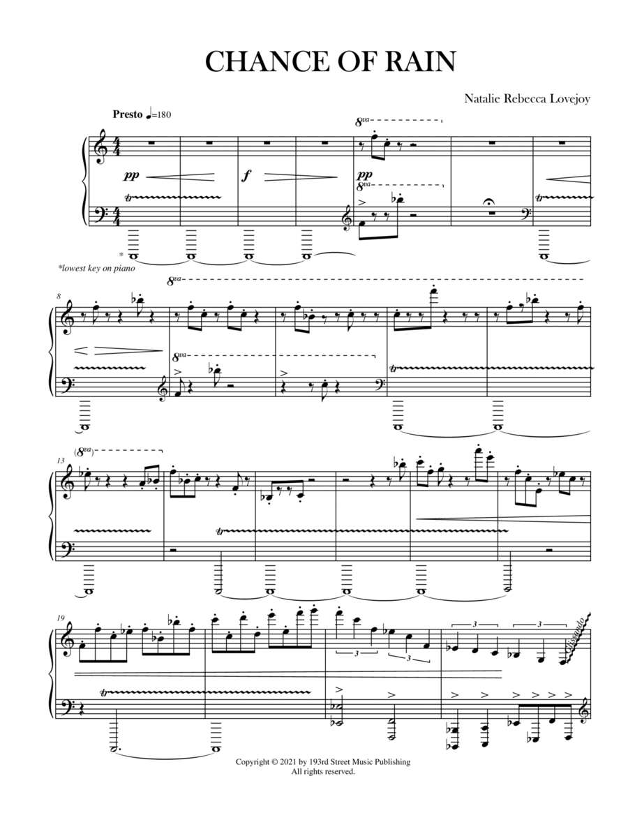 Chance of Rain Chance of Rain Piano Solo scores gallery preview page 1