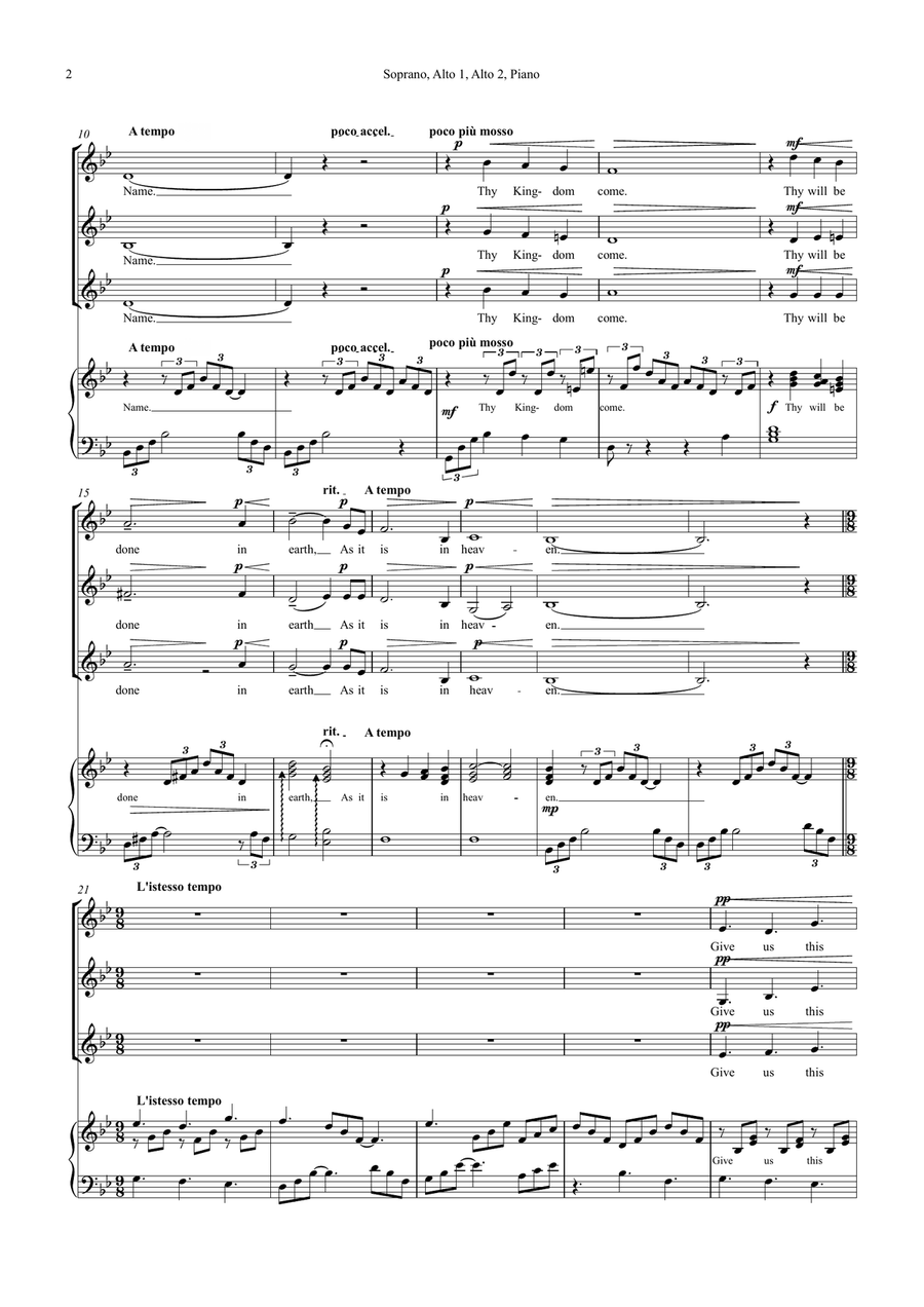 The Lord's Prayer Women's Choir scores gallery preview page 2