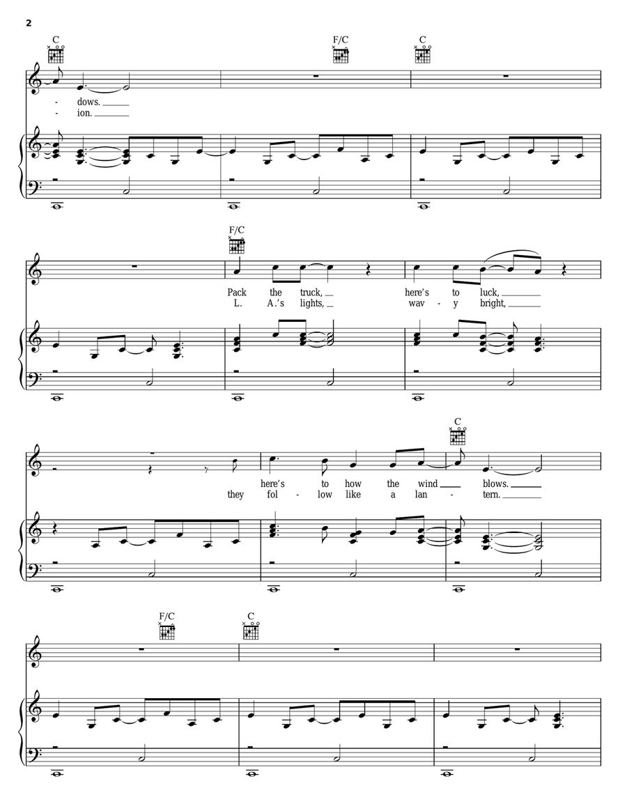 One Small Heart Piano, Vocal, Guitar scores gallery preview page 2