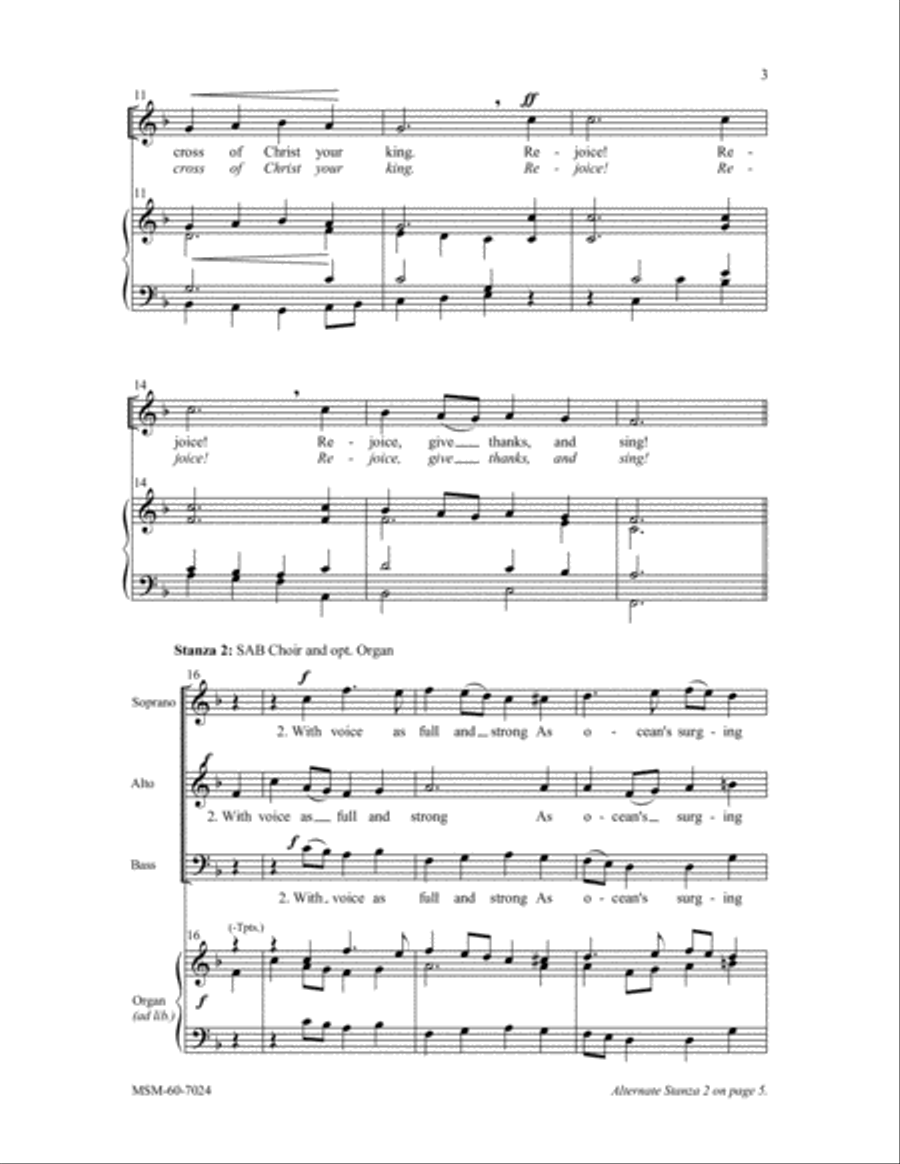 Rejoice, O Pilgrim Throng! (Choral Score) 3-Part scores gallery preview page 3