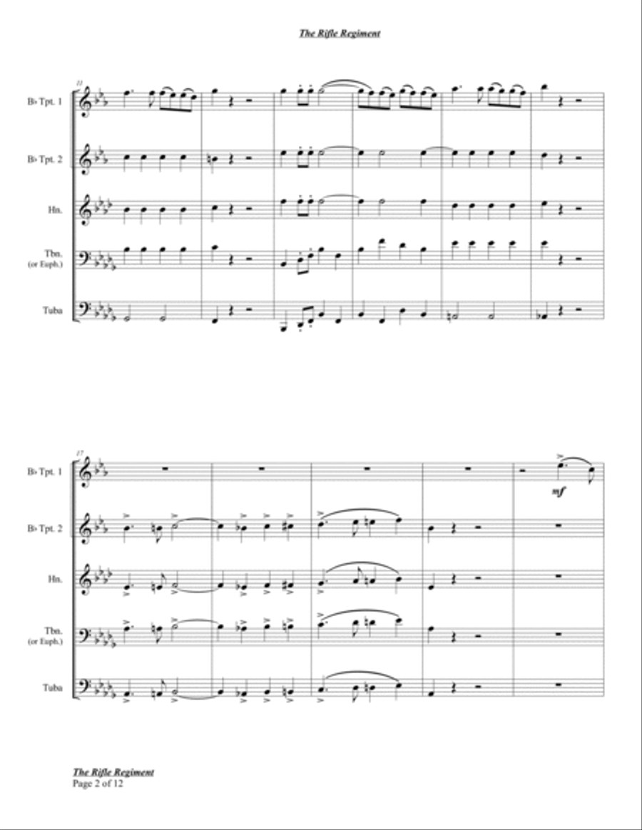 The Rifle Regiment Brass Quintet scores gallery preview page 4