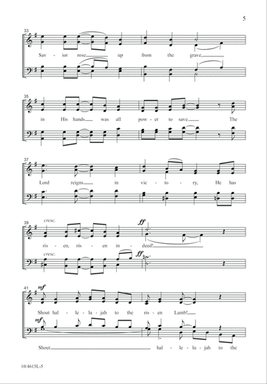 Shout Hallelujah to the Risen Lamb 4-Part scores gallery preview page 5
