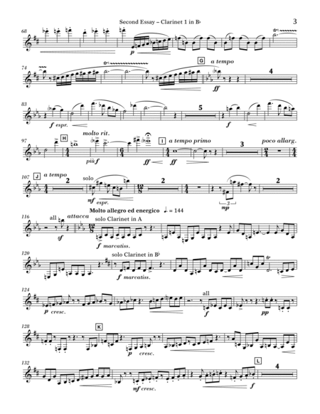 Second Essay - Bb Clarinet 1