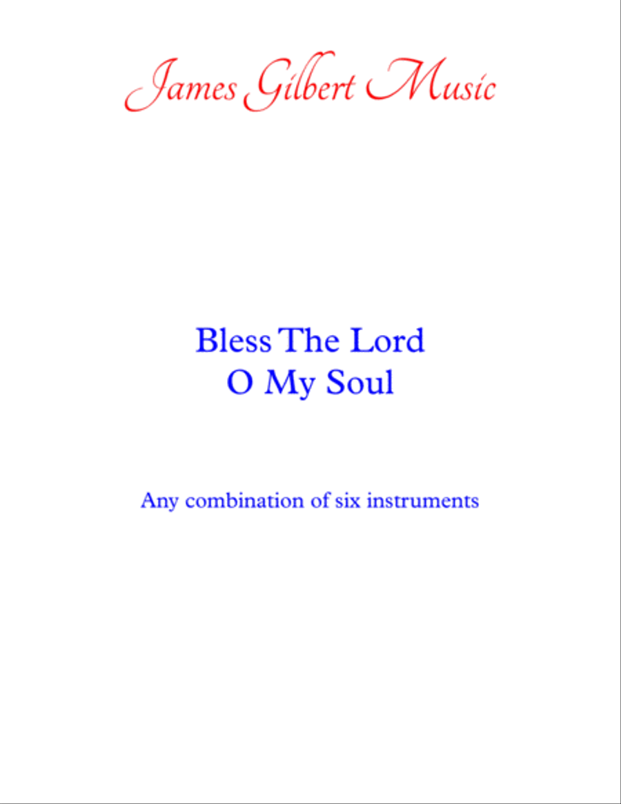 Bless The Lord O My Soul Bless The Lord O My Soul Small Ensemble scores gallery preview page 1