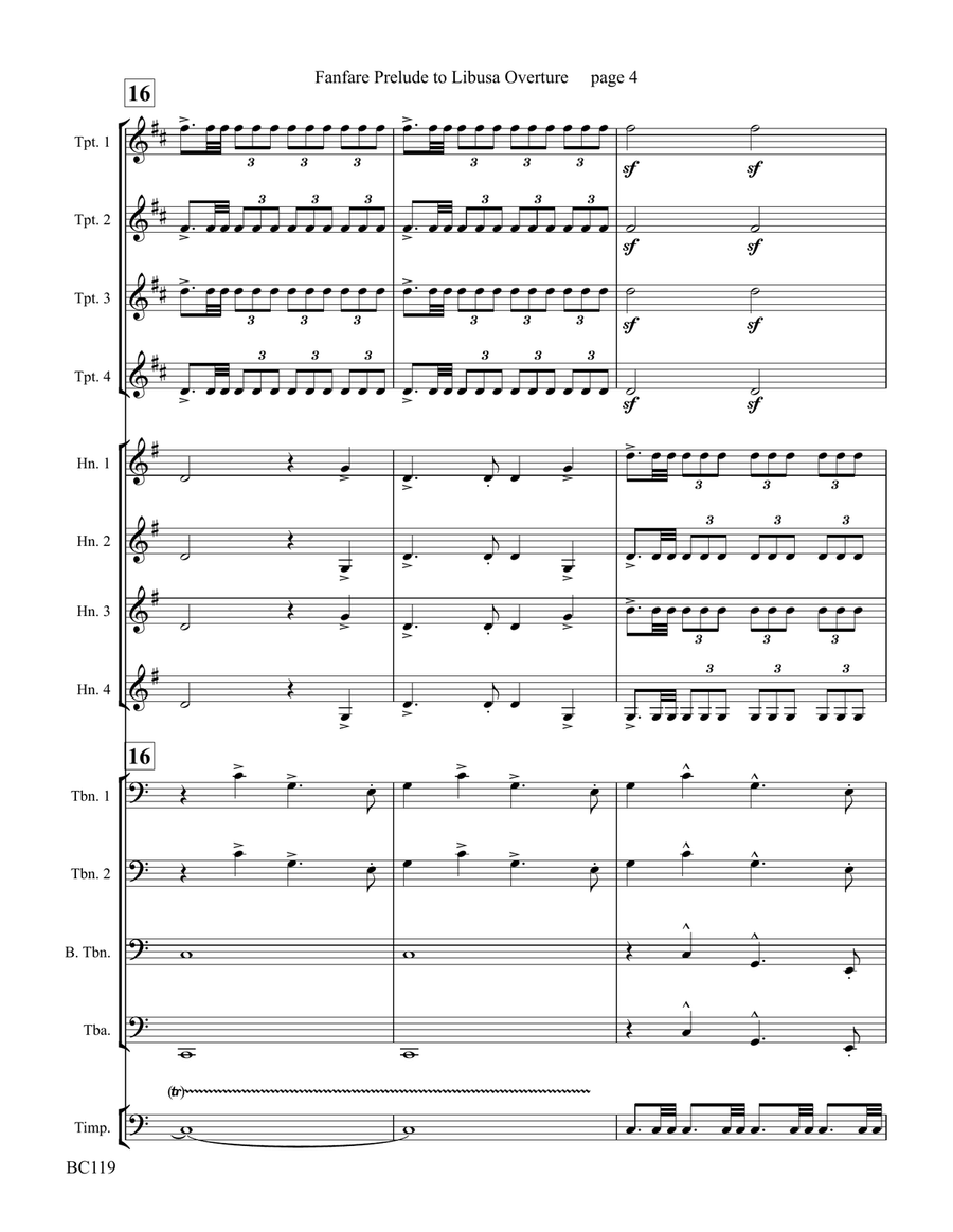 Fanfare Prelude to Libusa Overture for Brass Choir Euphonium scores gallery preview page 5