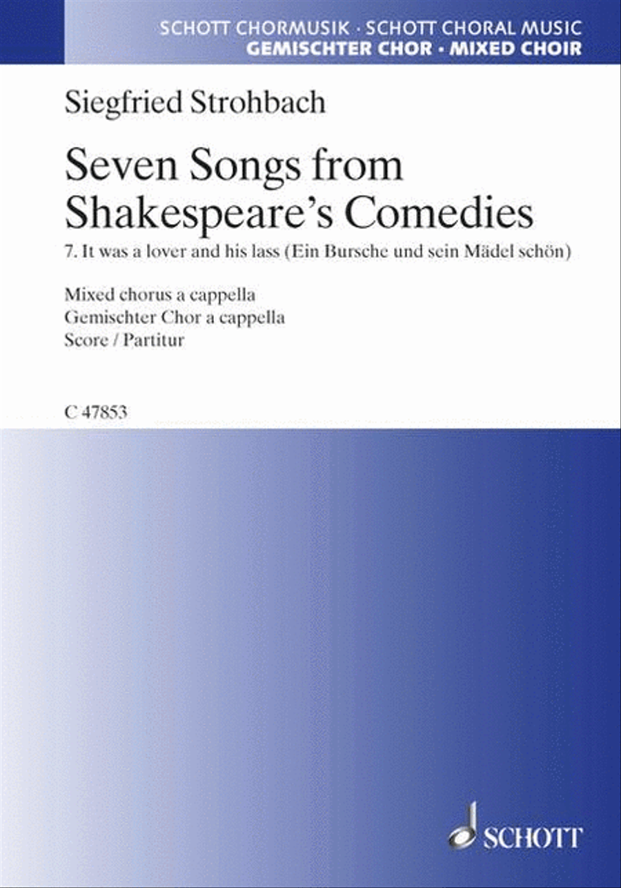 Songs 7 Shakespeare Comedies#7 4-Part scores gallery preview page 1