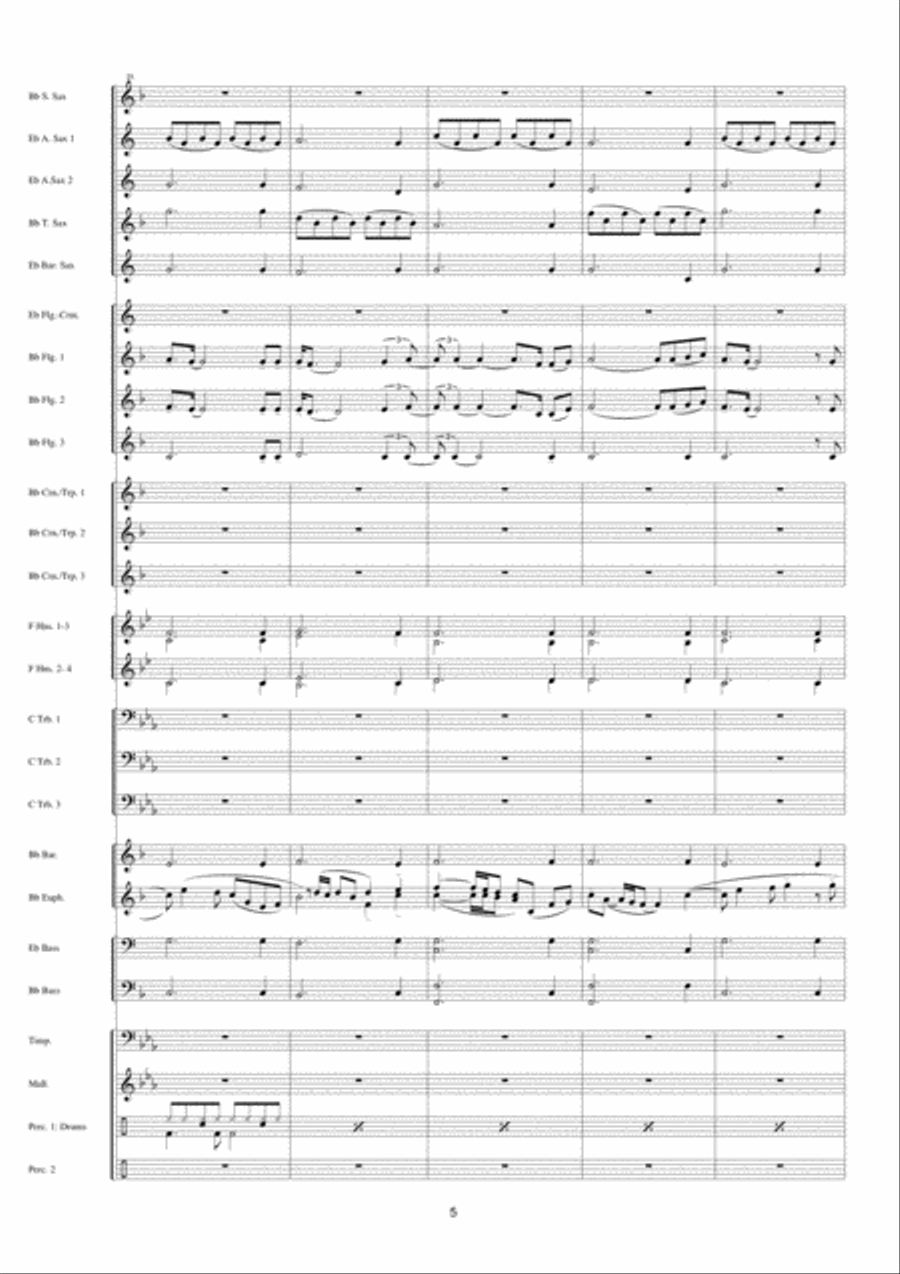 The Rose The Rose Fanfare Band scores gallery preview page 6