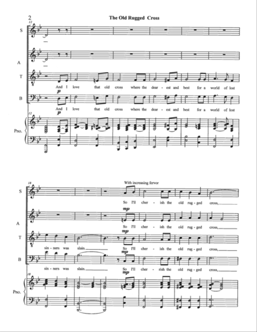 The Old Rugged Cross Choir scores gallery preview page 2