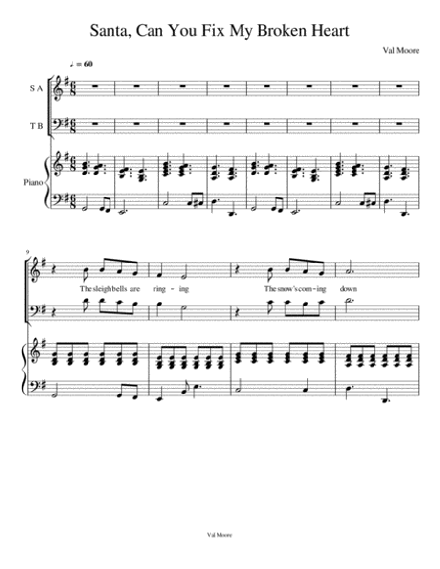 Santa, Can You Fix My Broken Heart 4-Part scores gallery preview page 1