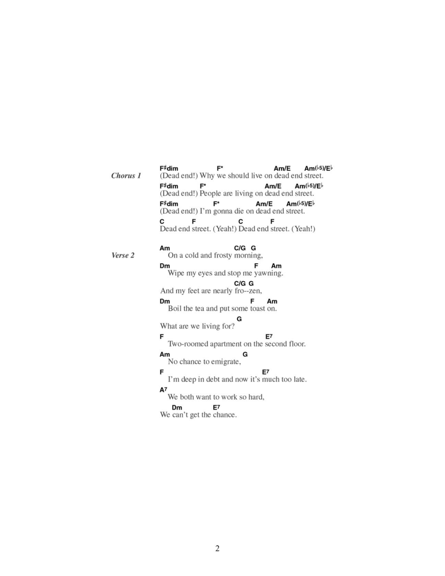 Dead End Street Acoustic Guitar scores gallery preview page 2