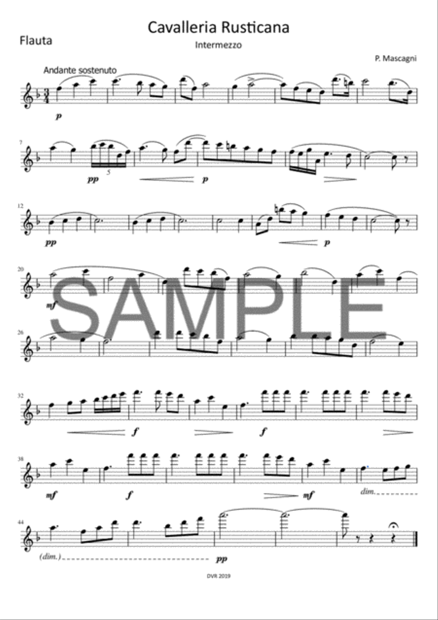 Cavalleria Rusticana - Intermezzo (Wind Quintet) Cavalleria Rusticana - Intermezzo (Wind Quintet) Woodwind Quintet scores gallery preview page 3