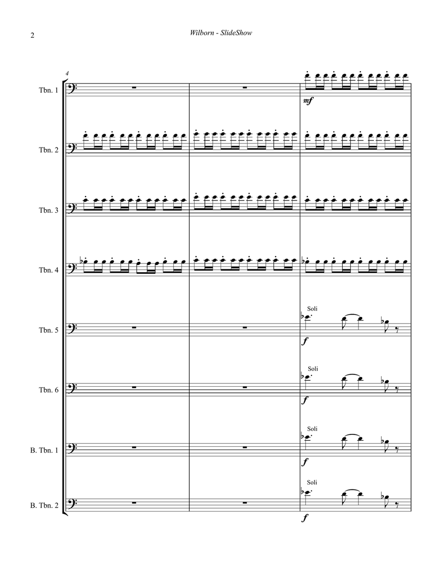 SlideShow for 8-part Trombone Ensemble Brass Ensemble scores gallery preview page 2
