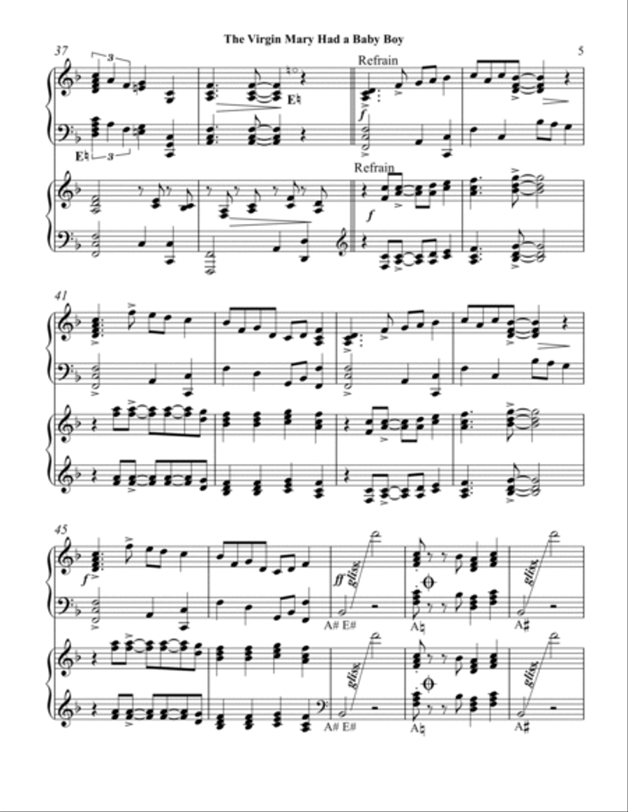 The Virgin Mary Had a Baby Boy, Harp Duet Celtic Harp scores gallery preview page 5