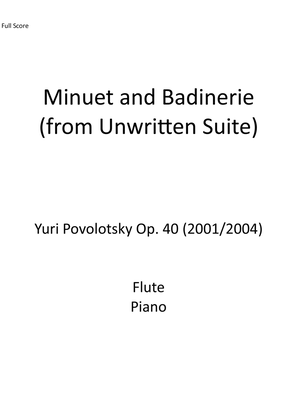 Book cover for Minuet and Badinerie from 'Unwritten Suite'