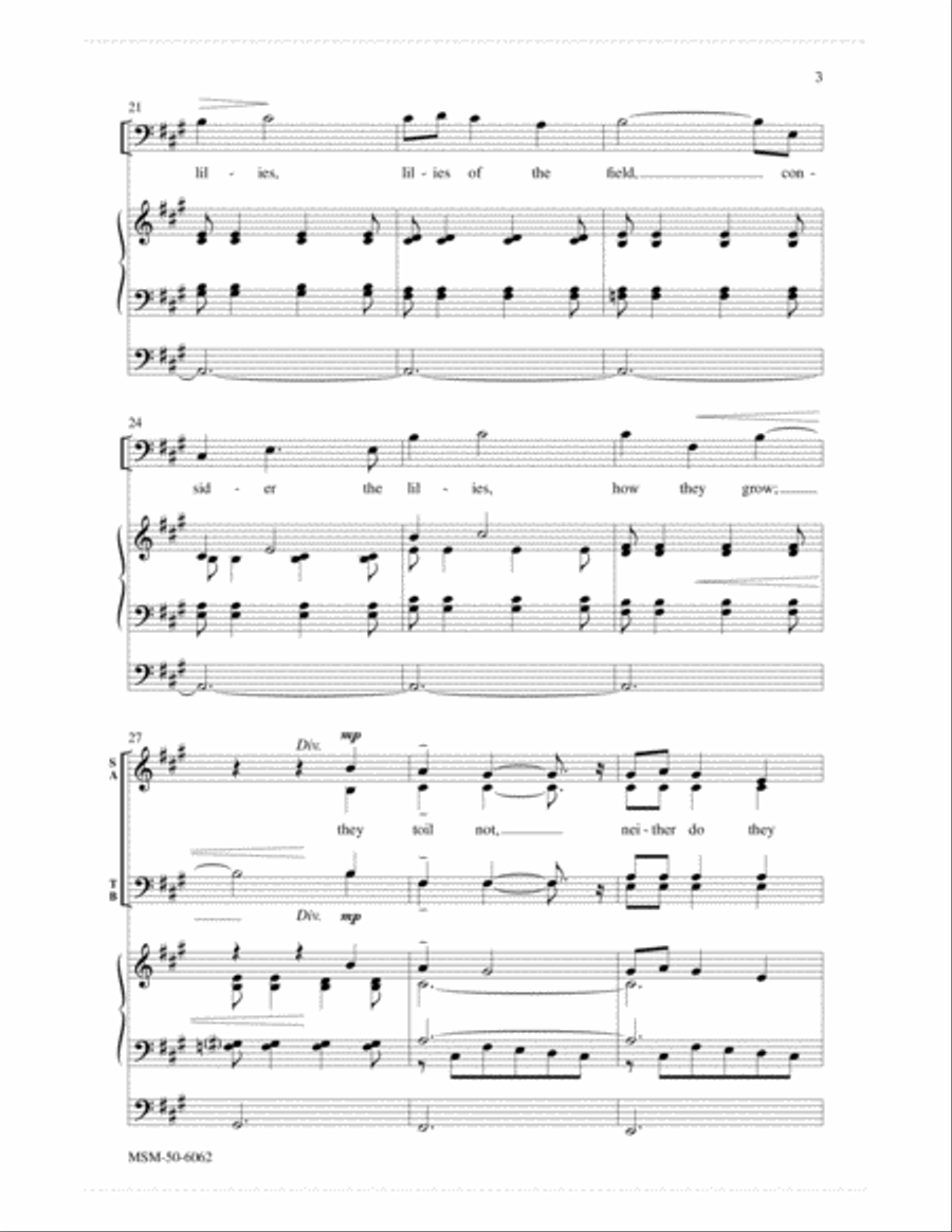 Consider the Lilies Divisi scores gallery preview page 4