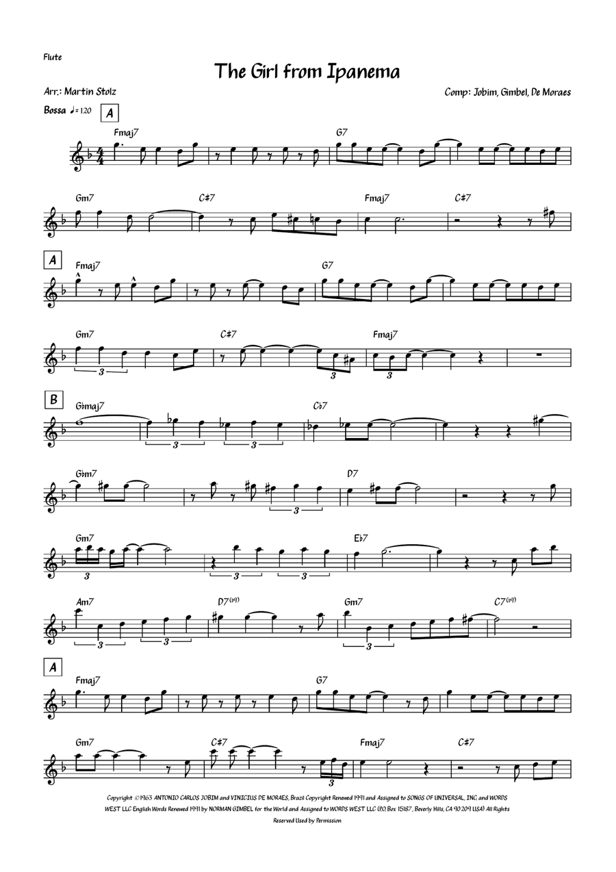 The Girl From Ipanema (garôta De Ipanema) Flute Solo scores gallery preview page 2