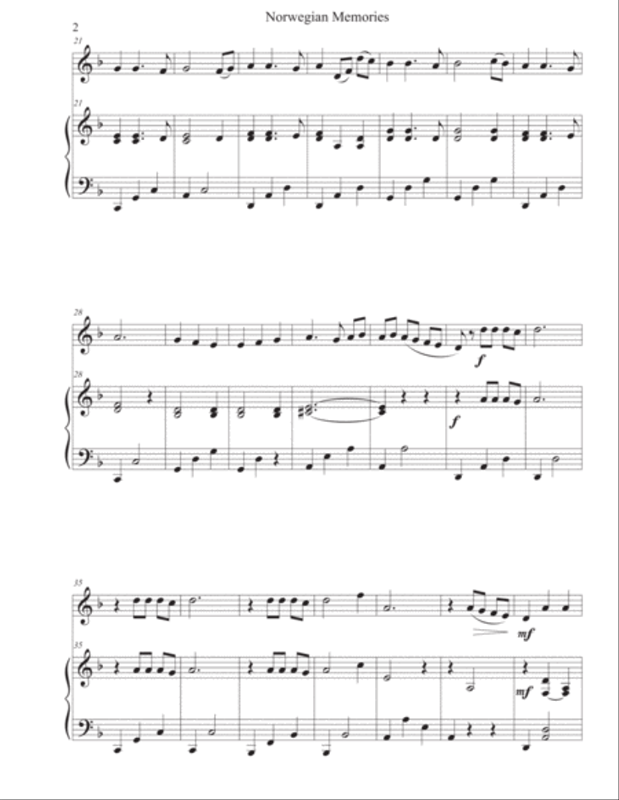Norwegian Memories for Trumpet and Piano Trumpet Solo scores gallery preview page 3