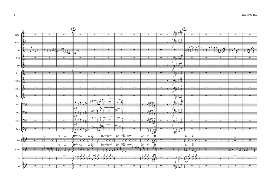 Sing, Sing, Sing Sing, Sing, Sing Jazz Ensemble scores gallery preview page 2