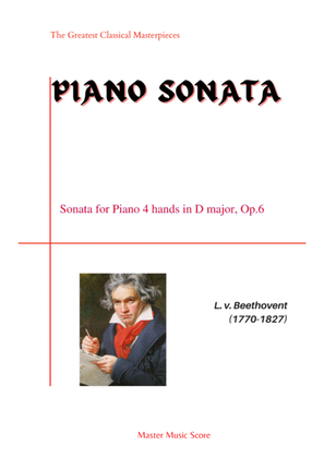 Book cover for Beethoven-Sonata for Piano 4 hands in D major, Op.6