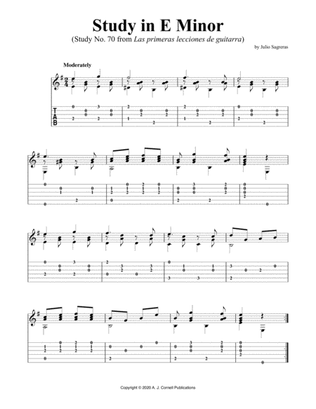 Study in E Minor (Study No. 70 from Las primeras lecciones de guitarra)