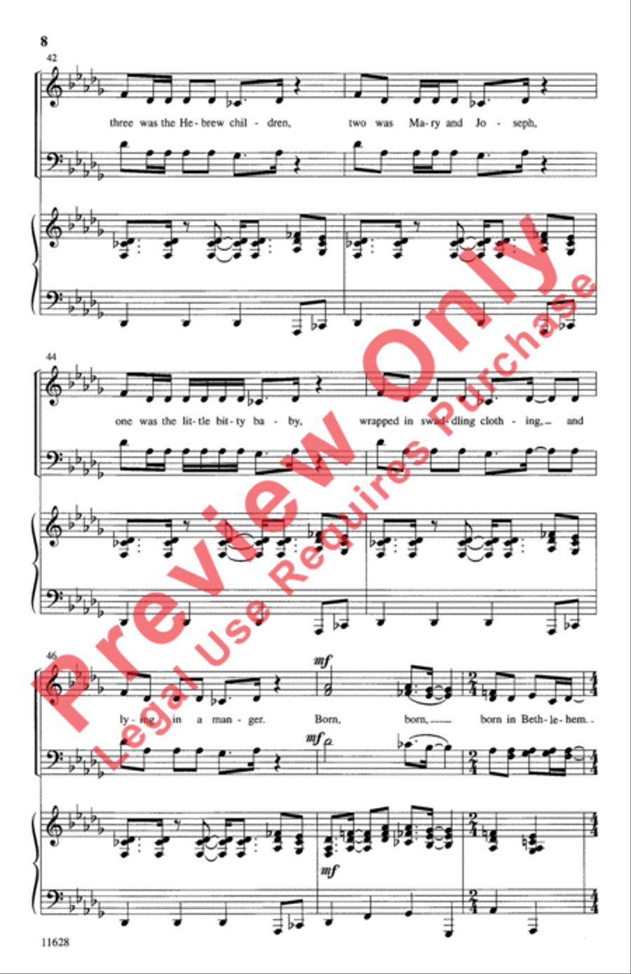 Children, Go Where I Send Thee 4-Part scores gallery preview page 8