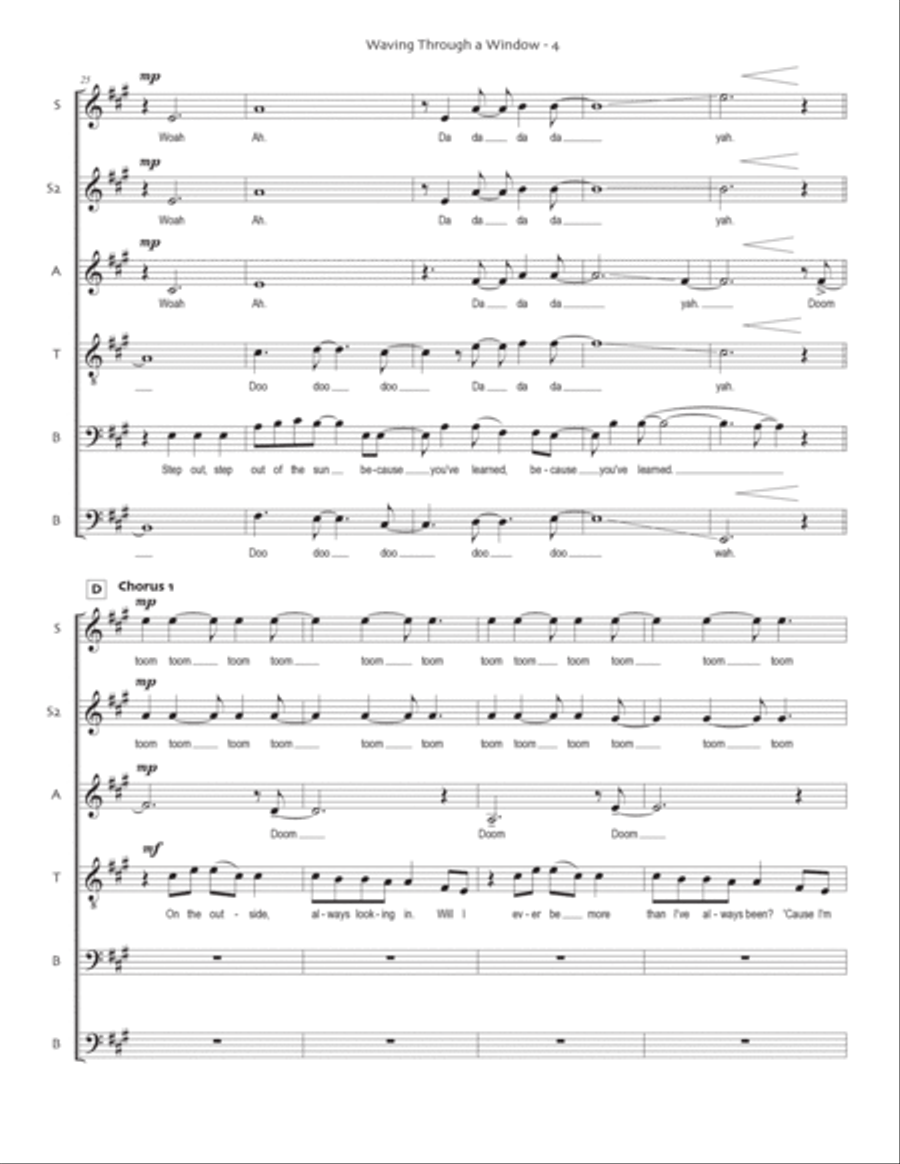 Waving Through A Window Divisi scores gallery preview page 5