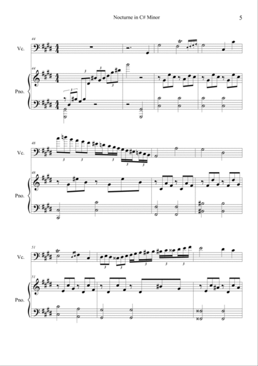 Nocturne in C# minor op.posth Piano scores gallery preview page 5