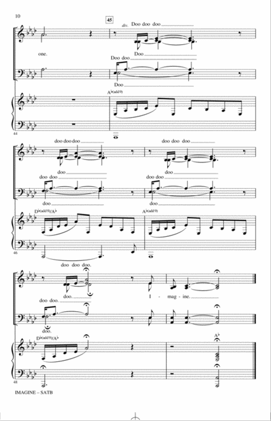 Imagine (arr. Kirby Shaw) 4-Part scores gallery preview page 9