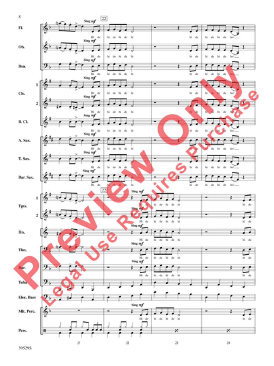 Minnie the Moocher Concert Band scores gallery preview page 9