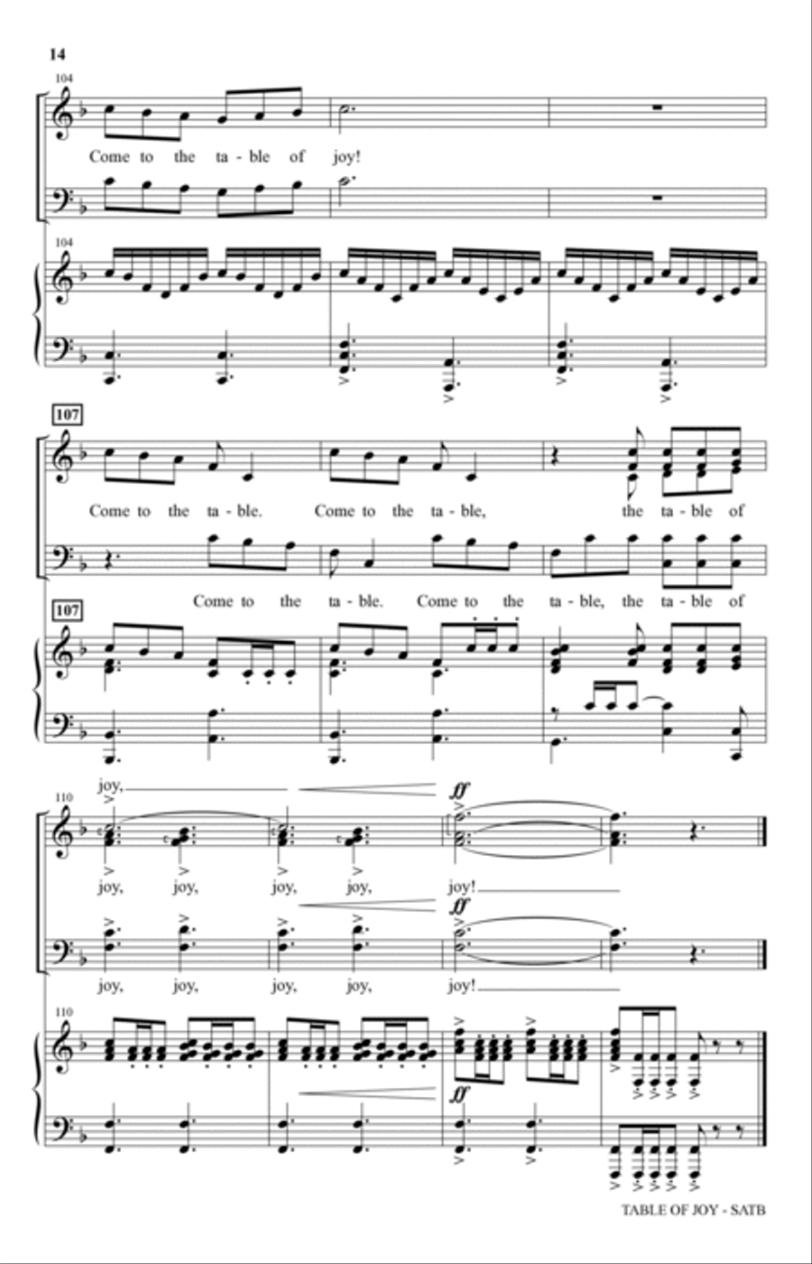 Table Of Joy 4-Part scores gallery preview page 12