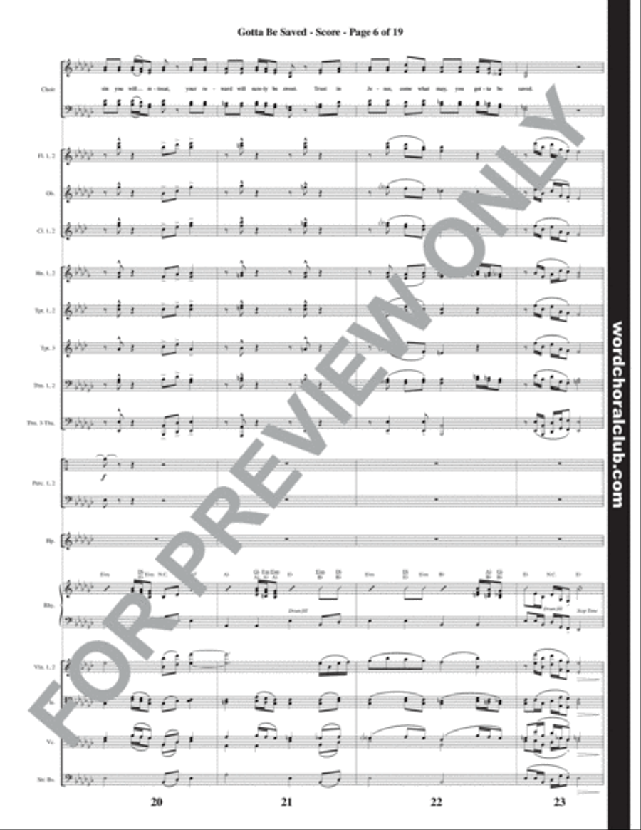 Southern Gospel Sounds - Orchestration Set of Parts scores gallery preview page 7
