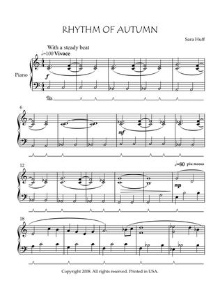 Rhythm of Autumn - piano solo for early intermediate level