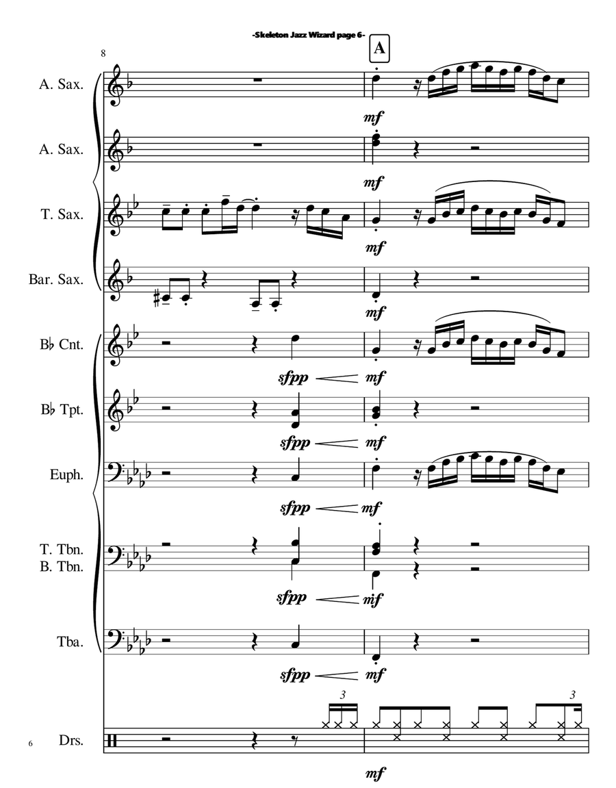 Skeleton Jazz Wizard Skeleton Jazz Wizard Jazz Ensemble scores gallery preview page 6