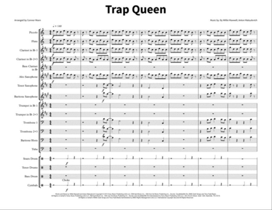 Trap Queen Marching Band scores gallery preview page 2