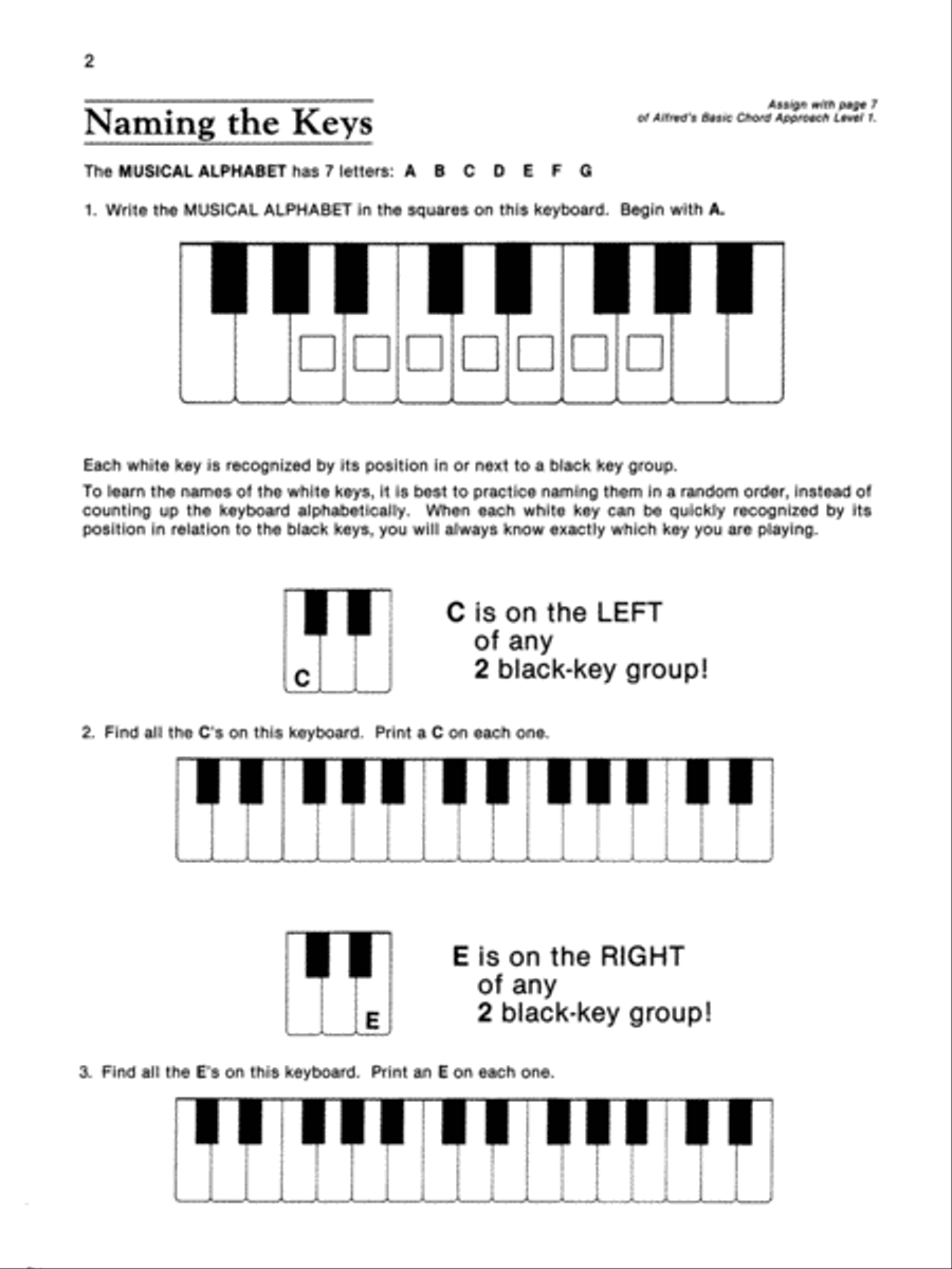 Alfred's Basic Piano Chord Approach Theory, Book 1 Piano Method scores gallery preview page 2