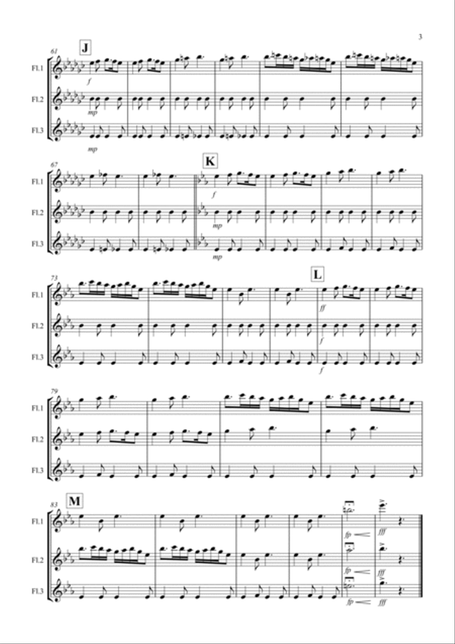 Frere Jacques Gigue for Flute Trio Flute Solo scores gallery preview page 3