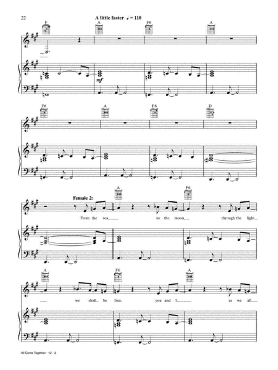 All Come Together Piano, Vocal, Guitar scores gallery preview page 3