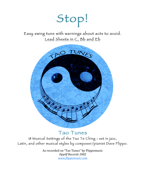 STOP - A "Tao Tune" - Lead Sheets in C, Bb and Eb Jazz Ensemble - Digital Sheet Music