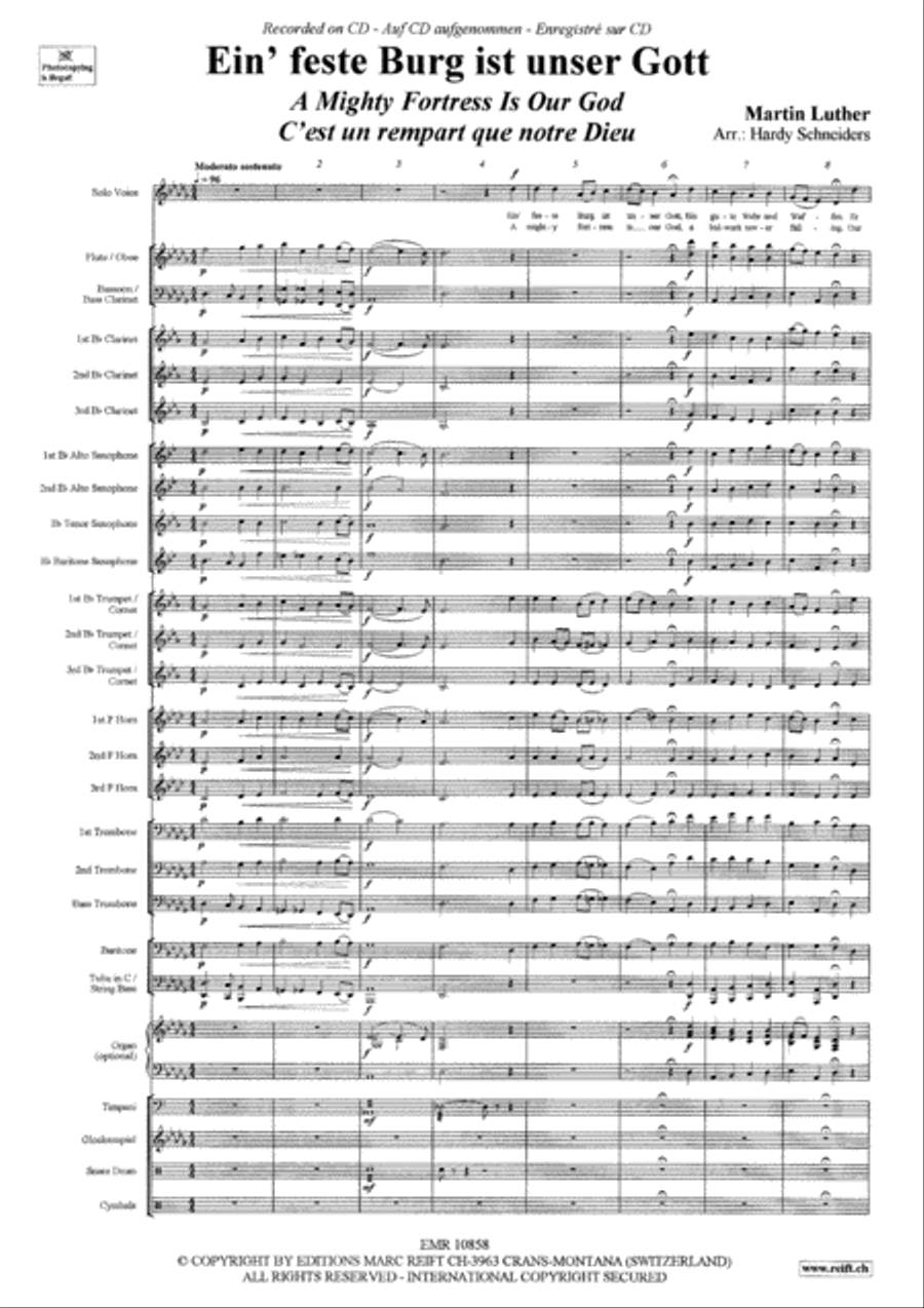 Ein'feste Burg ist (A Mighty Fortress) (Solo Voice) Concert Band scores gallery preview page 3