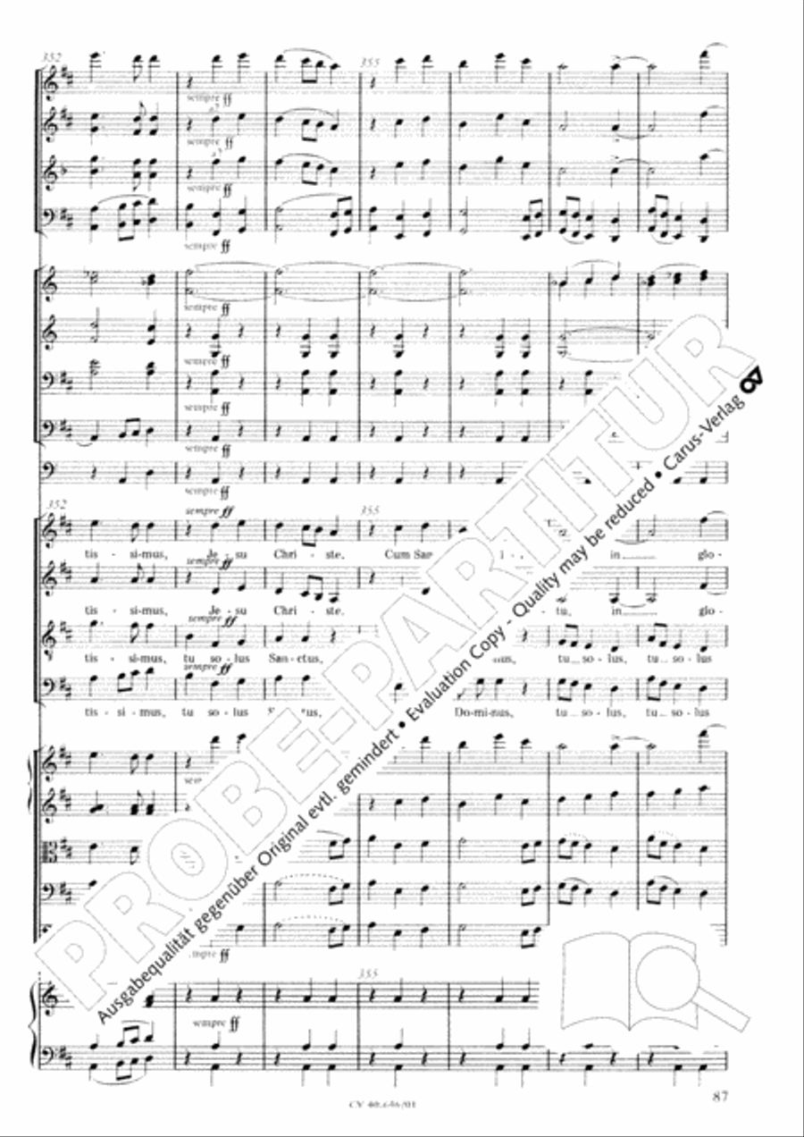 Mass in A Major (2 versions) STB scores gallery preview page 98