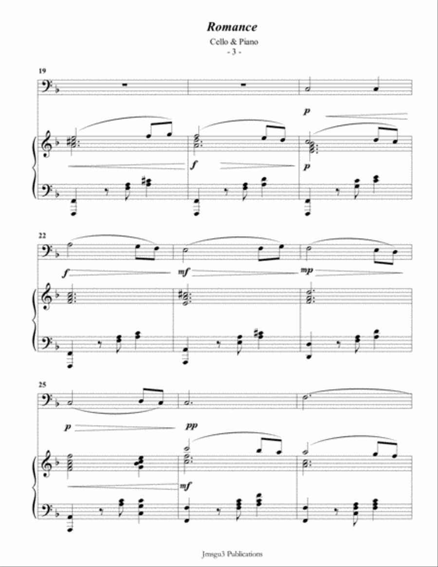 Saint-Saens: Romance for Cello & Piano Piano scores gallery preview page 3