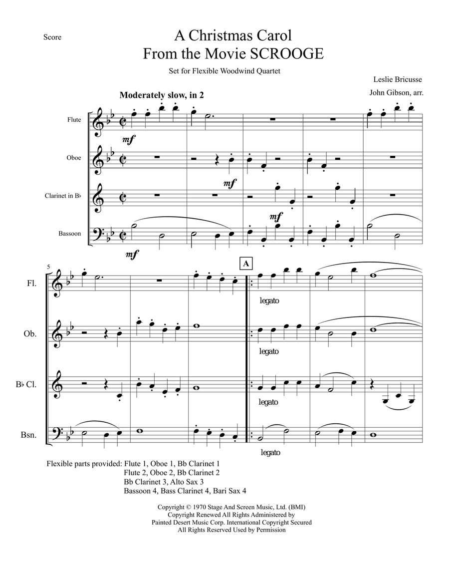 A Christmas Carol Woodwind Quartet scores gallery preview page 2