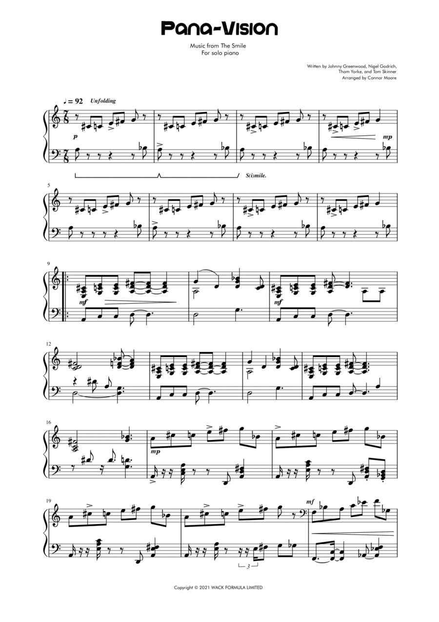 Panavision Piano Solo scores gallery preview page 1