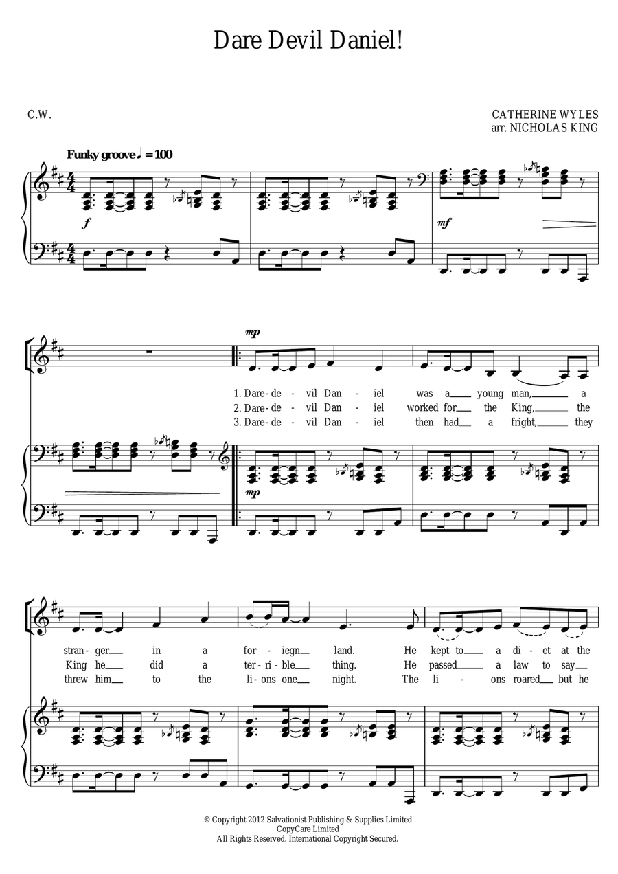 Dare Devil Daniel! Piano, Vocal scores gallery preview page 1