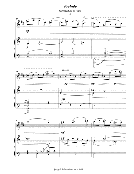 Scriabin: Prelude Op. 11 No. 2 for Soprano Sax & Piano image number null