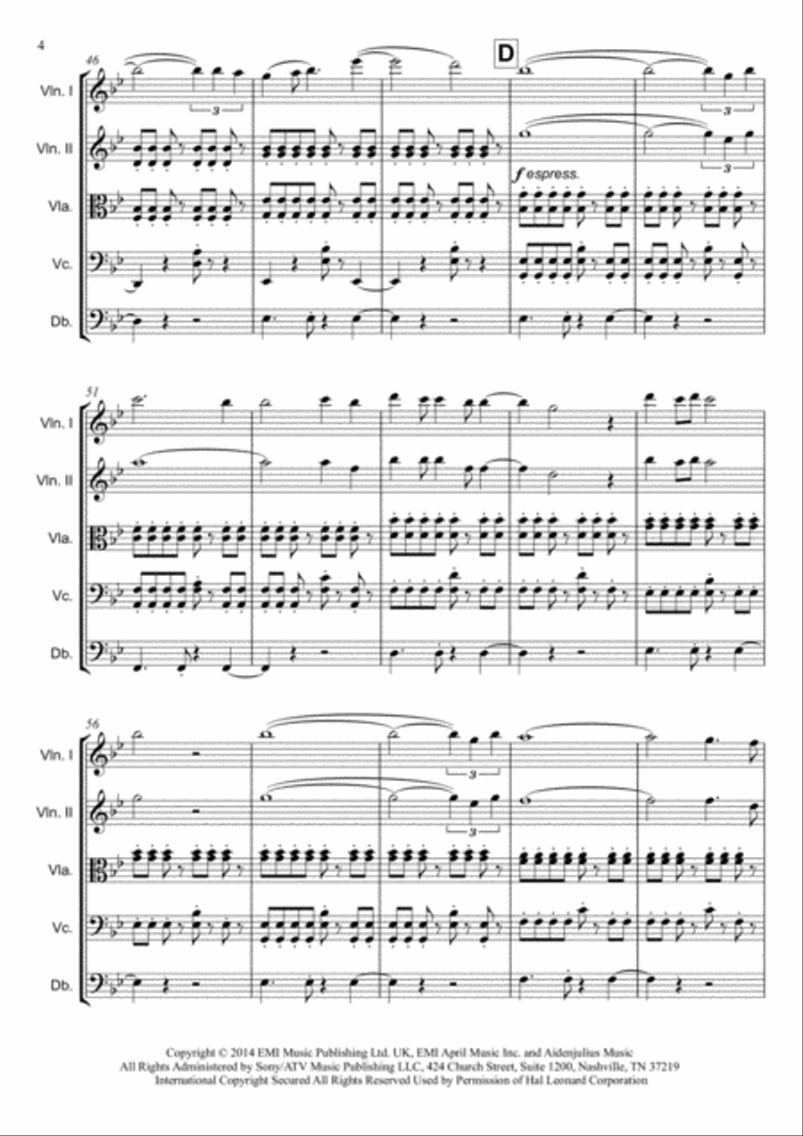 Chandelier Chandelier String Orchestra scores gallery preview page 4