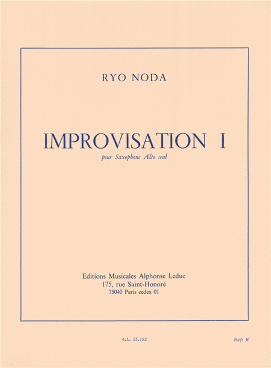 Improvisation I Alto Saxophone scores gallery preview page 1