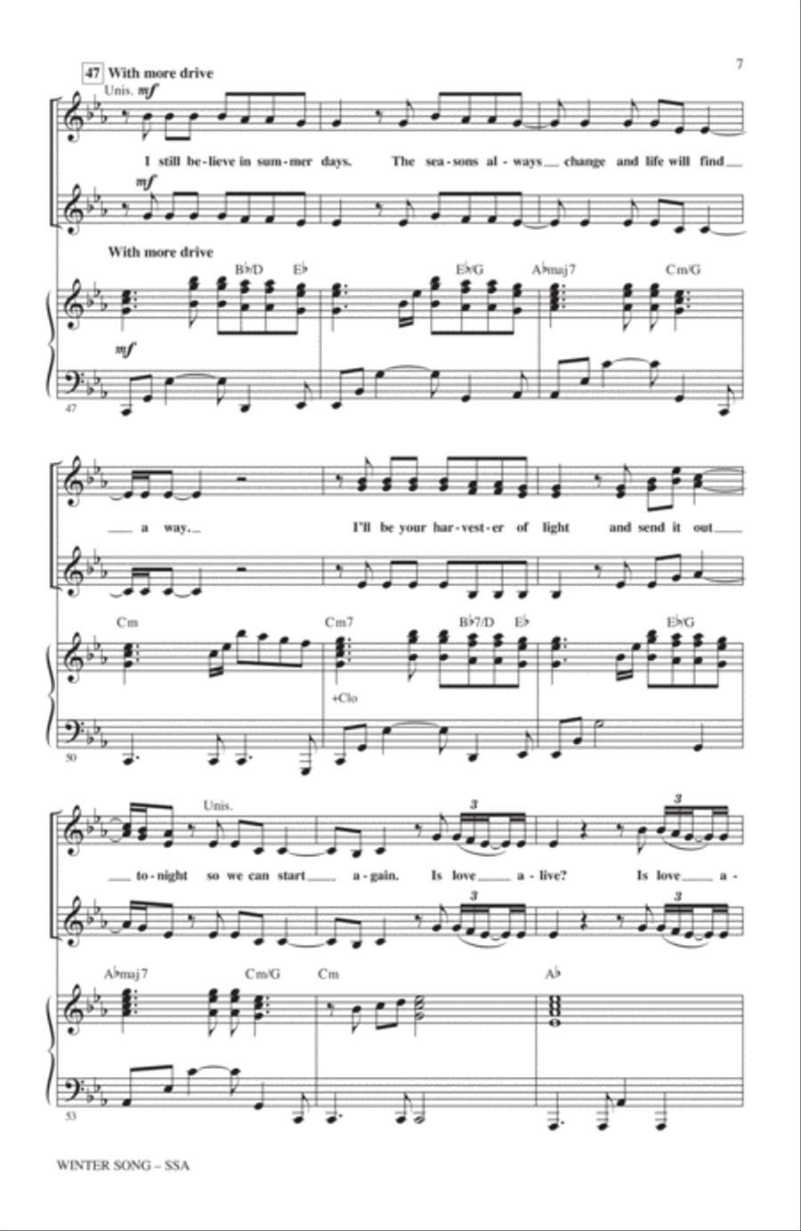 Winter Song (arr. Mac Huff) SSA scores gallery preview page 6